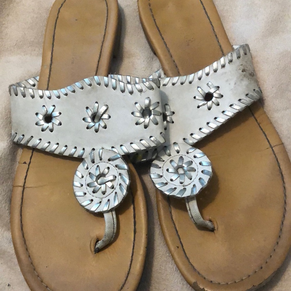 white sandals